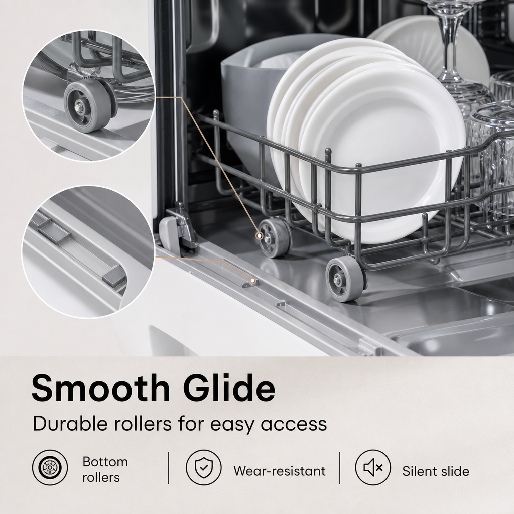 No‑Install Countertop Dishwasher, Portable Tabletop Dish Washing Machine with Dual‑Layer Rack, Blue‑Light Disinfection, Hot Air Drying & Delay Timer for Apartment RV Small Kitchen