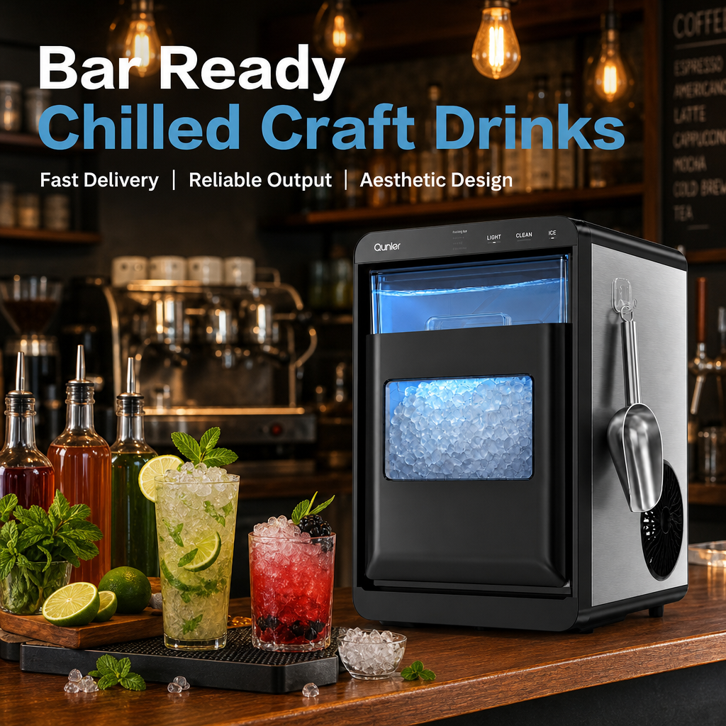 Countertop Ice Maker Machine, Fast Ice Production Countertop Ice Machine with Visible Window & LED Light, Auto‑Clean Portable Ice Maker with Ice Scoop for Home Kitchen Office Bar Party