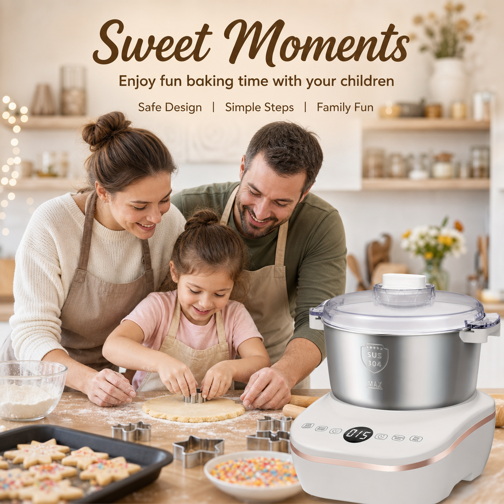 Automatic Dough Maker Machine, 15‑Min Fast Knead Dough Mixer with Fermentation Function, 304 Stainless Steel Bowl Electric Dough Kneader for Bread, Buns & Pizza