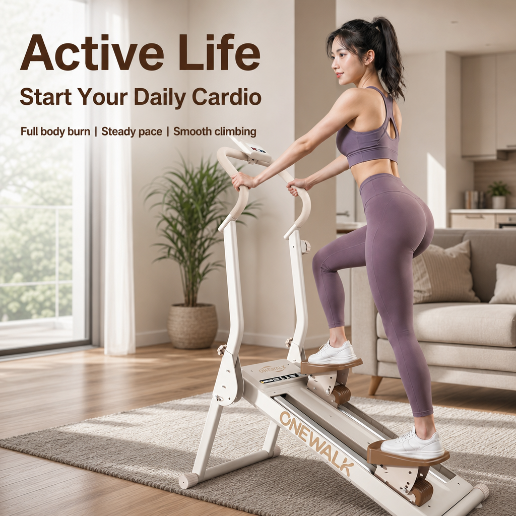 Foldable Magnetic Climber Stepper Machine, Ultra‑Quiet Full‑Body Home Stair Climber with LCD Monitor, Space‑Saving Cardio Exercise Equipment for Home & Office