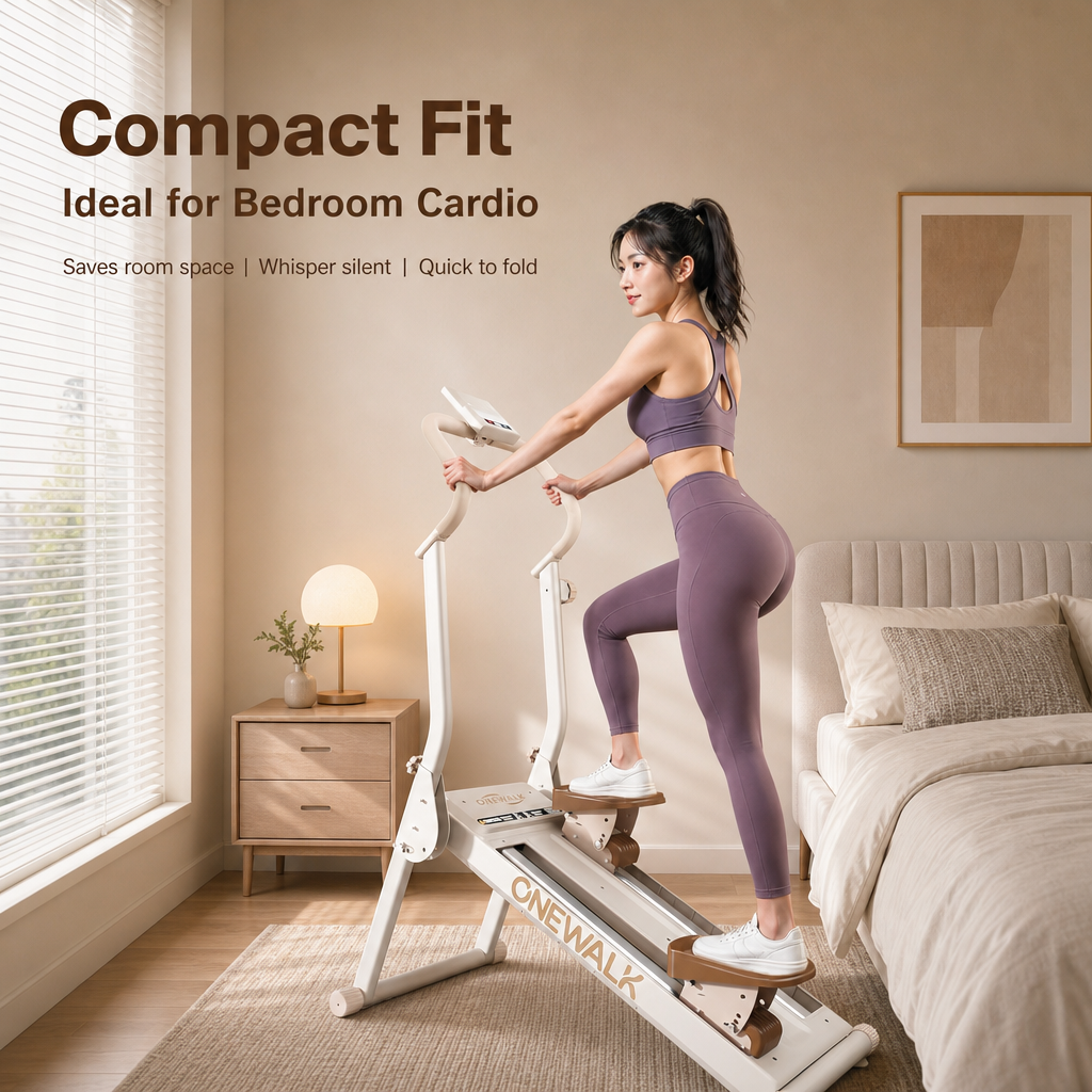 Foldable Magnetic Climber Stepper Machine, Ultra‑Quiet Full‑Body Home Stair Climber with LCD Monitor, Space‑Saving Cardio Exercise Equipment for Home & Office