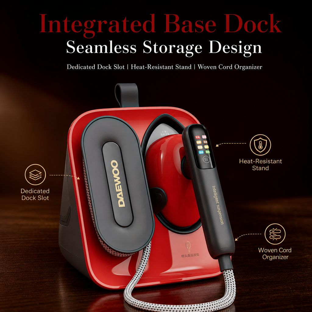 Rose Series Handheld Steam Iron, Molecular Spray Garment Steamer with Storage Base for Home Travel