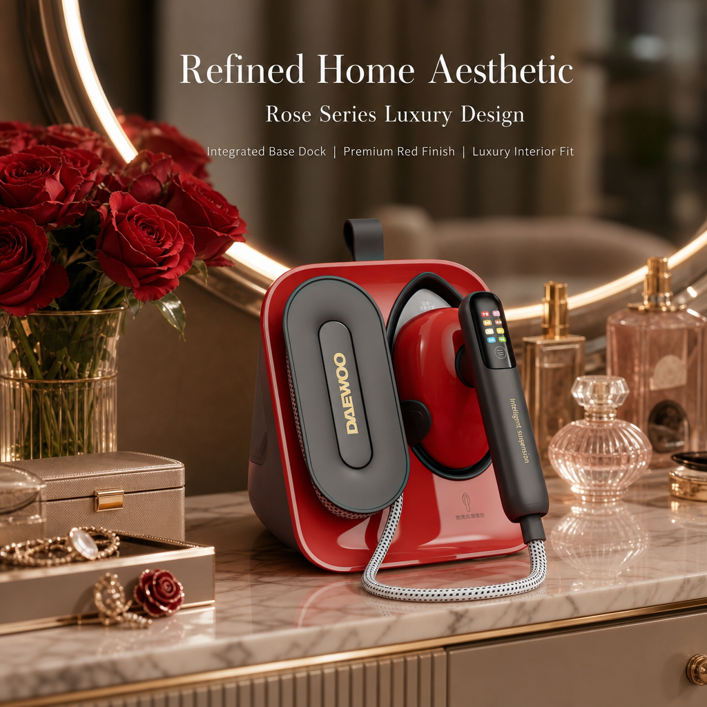 Rose Series Handheld Steam Iron, Molecular Spray Garment Steamer with Storage Base for Home Travel