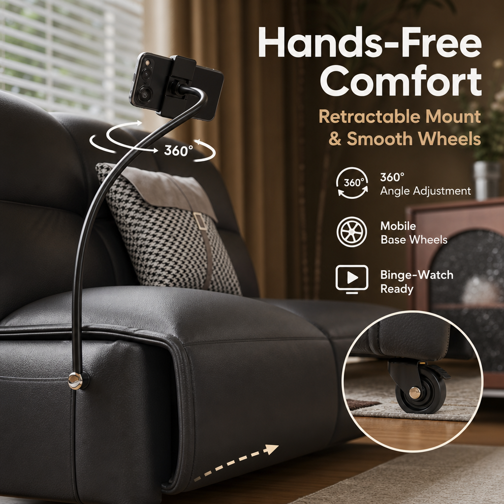 2‑in‑1 Convertible Sofa Bed with Built‑in Phone Holder & Large Storage Drawer, Faux‑Leather Pull‑Out Sleeper Sofa with Silent Wheels, Multi‑Functional Couch for Small Apartment Studio