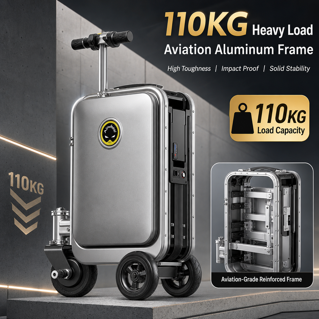 20 Inch Rideable Electric Suitcase, One‑Touch Auto‑Extend Smart Riding Luggage for Airport Business Travel