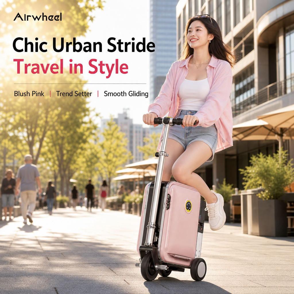 20 Inch Rideable Electric Suitcase, One‑Touch Auto‑Extend Smart Riding Luggage for Airport Business Travel