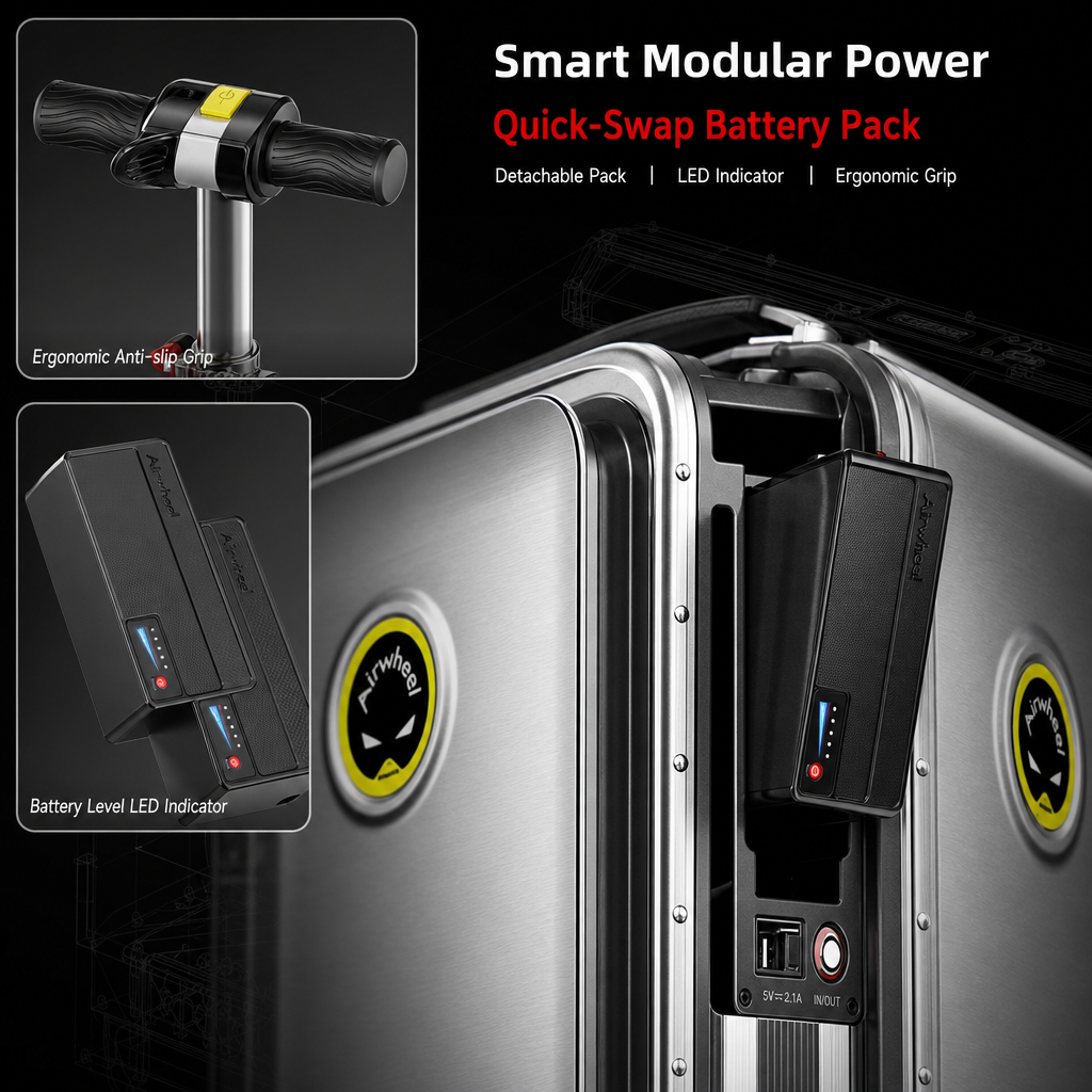 20 Inch Rideable Electric Suitcase, One‑Touch Auto‑Extend Smart Riding Luggage for Airport Business Travel
