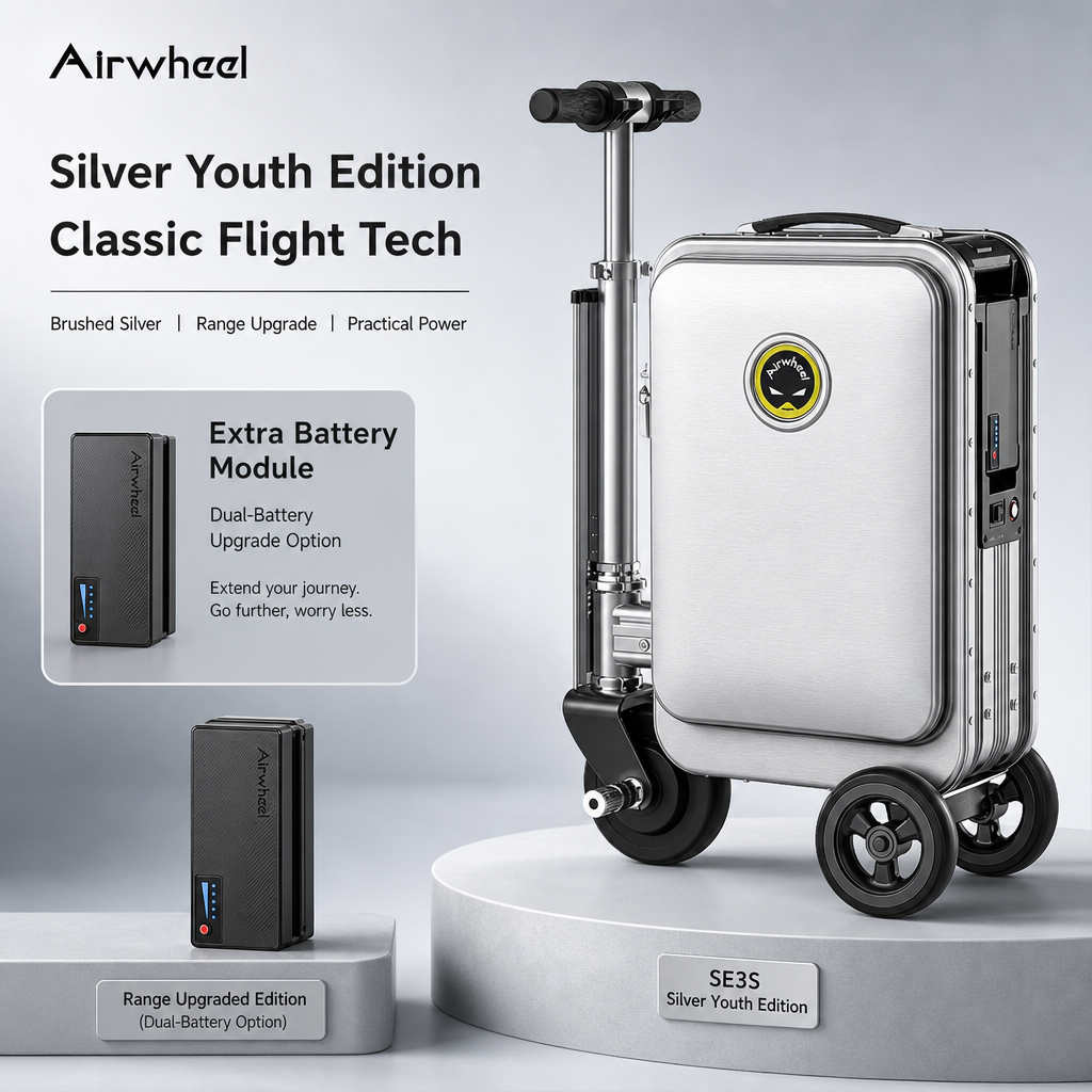 20 Inch Rideable Electric Suitcase, One‑Touch Auto‑Extend Smart Riding Luggage for Airport Business Travel