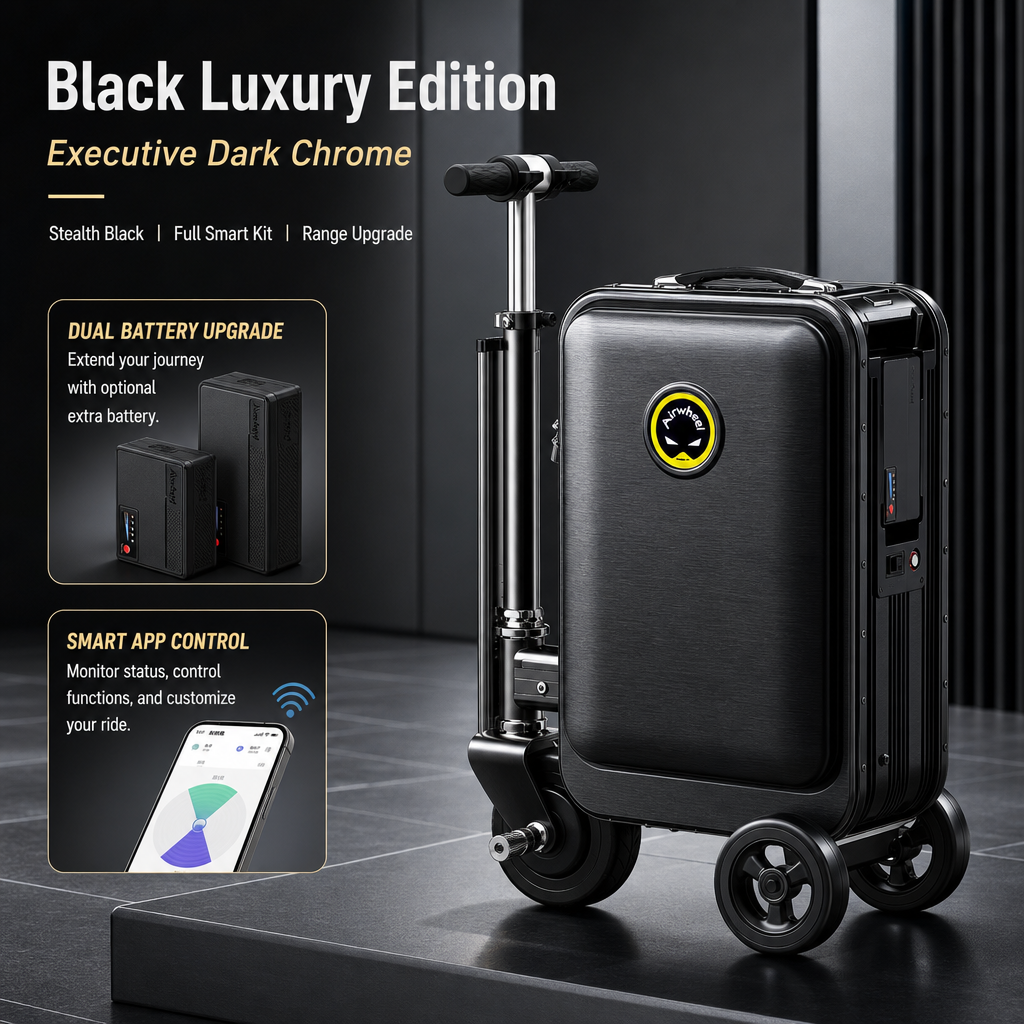 20 Inch Rideable Electric Suitcase, One‑Touch Auto‑Extend Smart Riding Luggage for Airport Business Travel