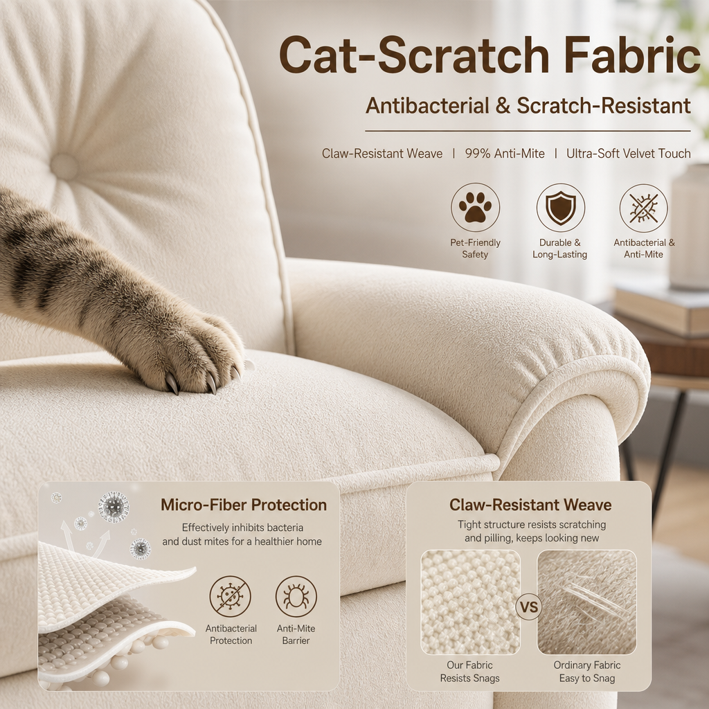 Cloud Nest Pull‑Out Sofa Bed, 3‑in‑1 Convertible Couch with Cat‑Scratch Removable Washable Fabric