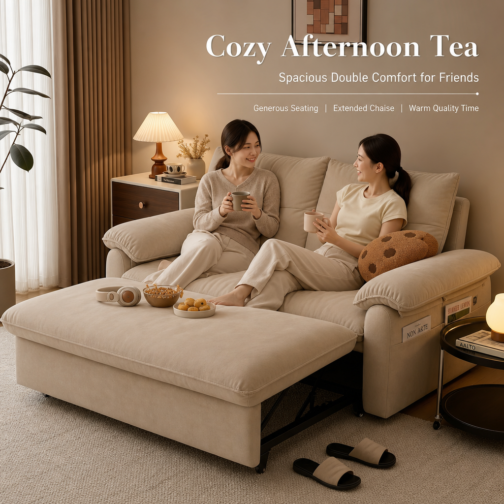 Cloud Nest Pull‑Out Sofa Bed, 3‑in‑1 Convertible Couch with Cat‑Scratch Removable Washable Fabric