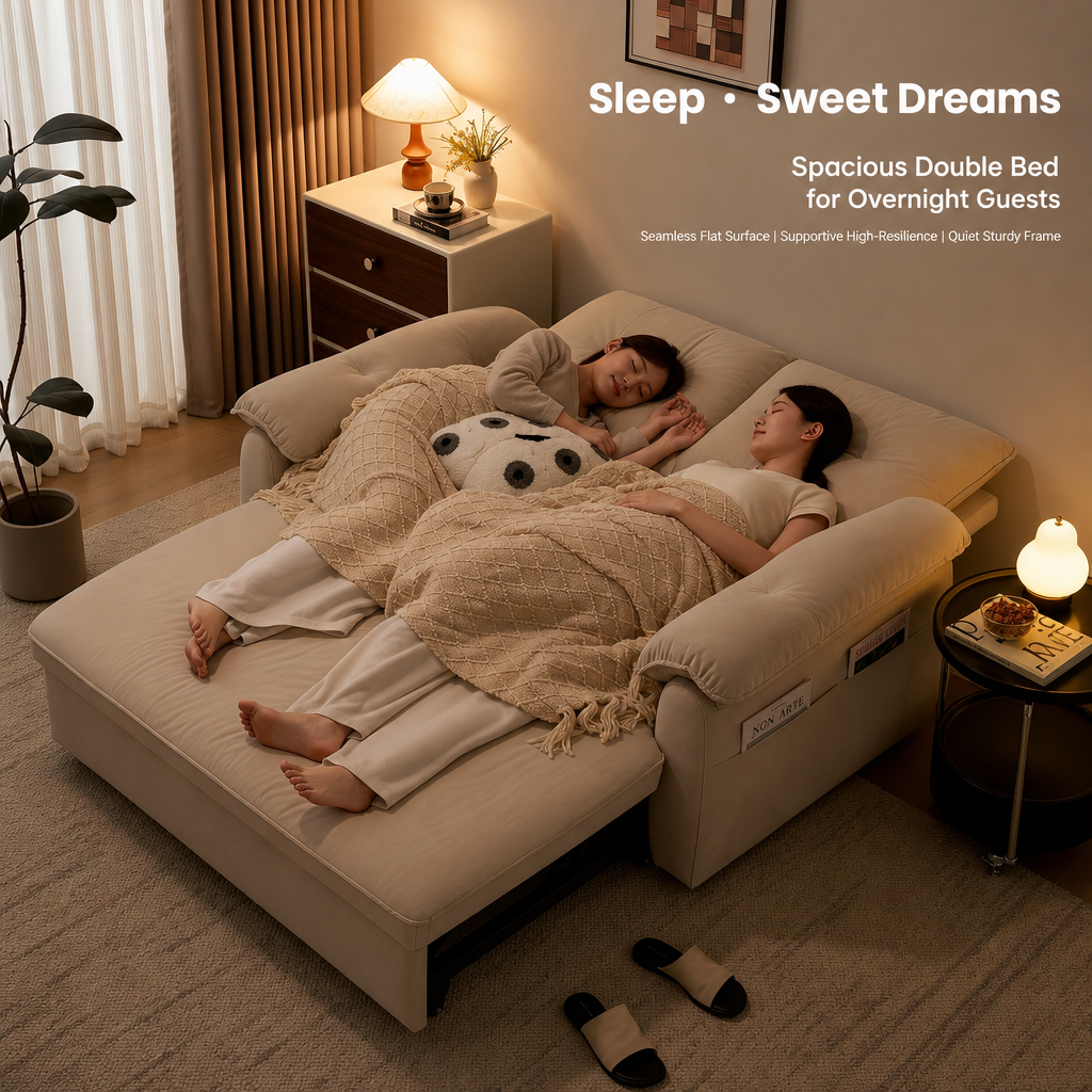 Cloud Nest Pull‑Out Sofa Bed, 3‑in‑1 Convertible Couch with Cat‑Scratch Removable Washable Fabric