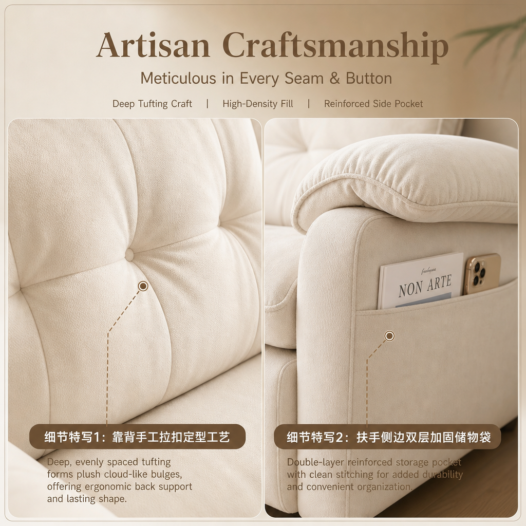 Cloud Nest Pull‑Out Sofa Bed, 3‑in‑1 Convertible Couch with Cat‑Scratch Removable Washable Fabric