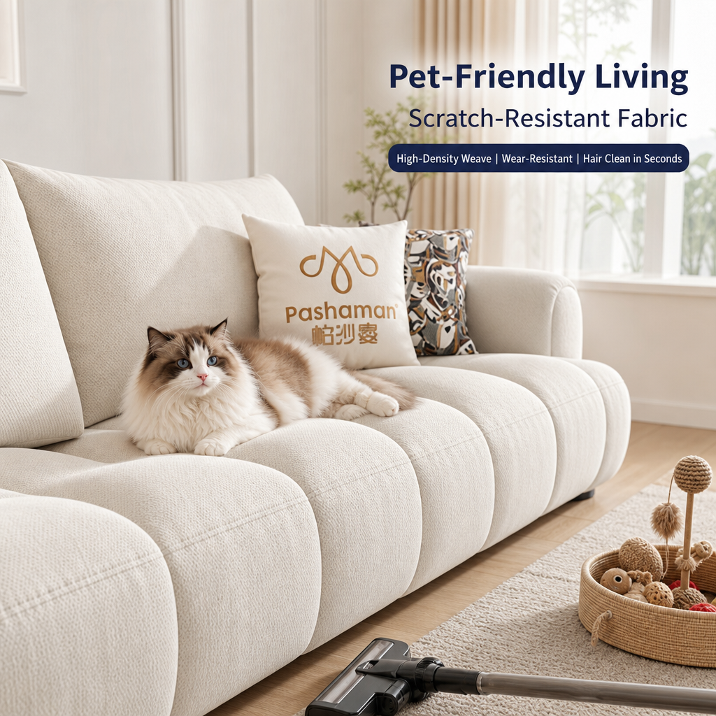 218cm Cloud‑Style Tufted Sofa, Modern Cream Fabric 3‑Seater Couch with USB Charging Port & Washable Slipcover, Pet‑Friendly Deep Seat Sofa for Living Room Apartment