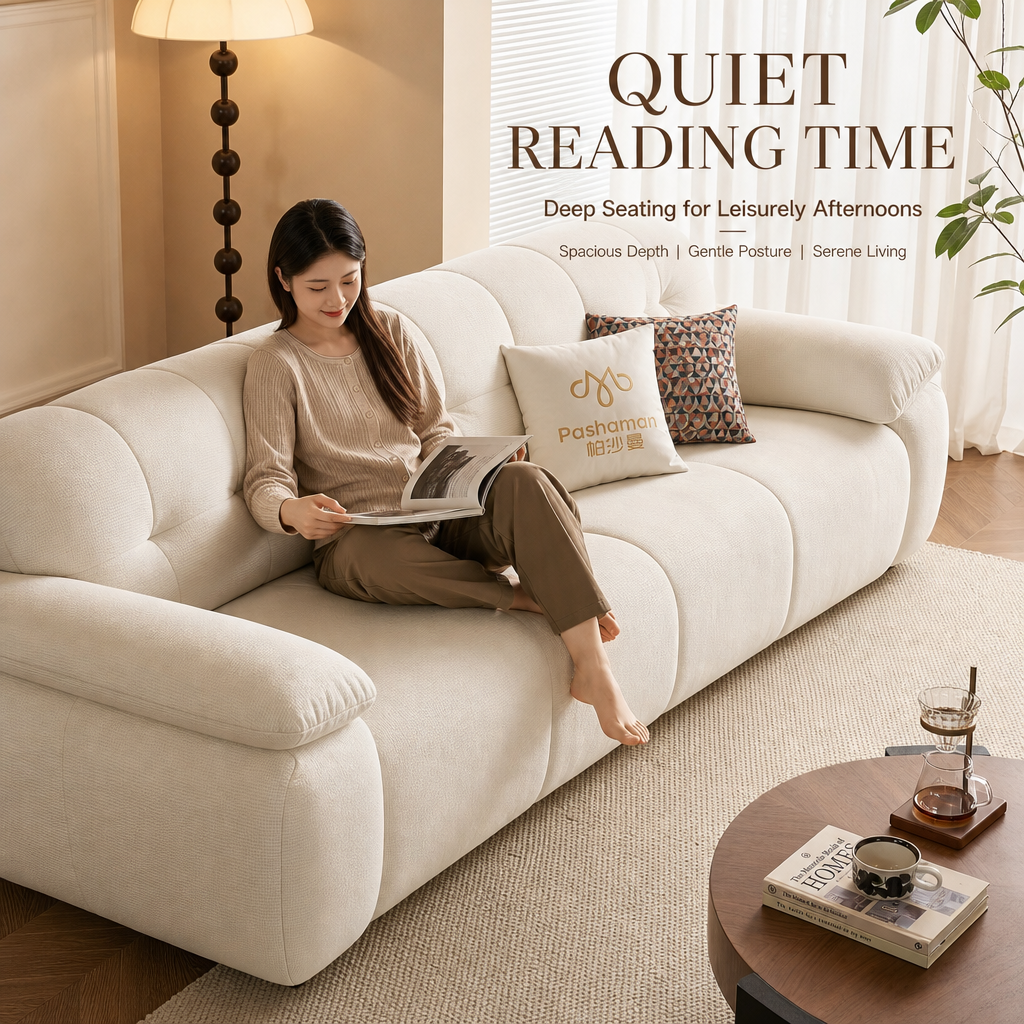 Bear Hug Cloud Chenille Sofa, Modern Cream 3‑Seater Tufted Couch, Baby‑Safe Removable Machine Washable Cover, Ergonomic Deep Seat Zero‑Gravity Sofa for Living Room