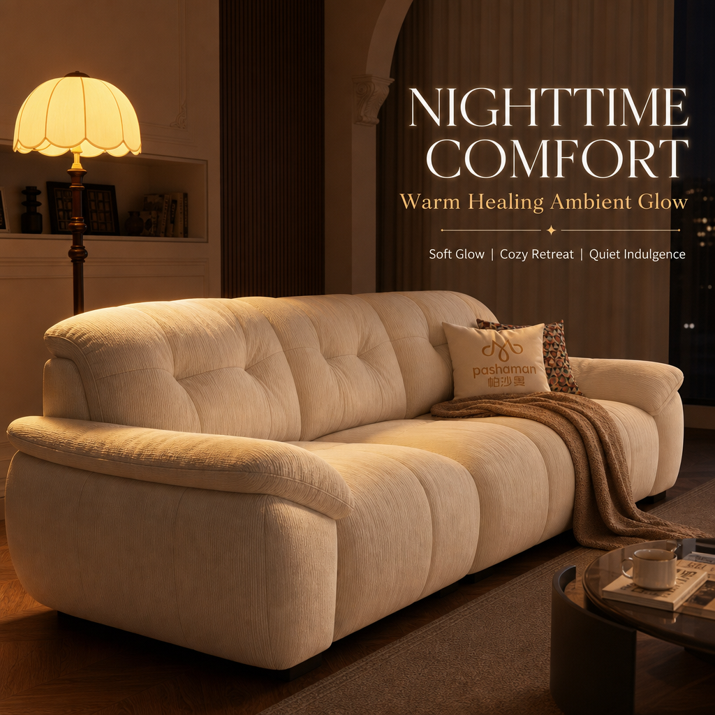 Bear Hug Cloud Chenille Sofa, Modern Cream 3‑Seater Tufted Couch, Baby‑Safe Removable Machine Washable Cover, Ergonomic Deep Seat Zero‑Gravity Sofa for Living Room