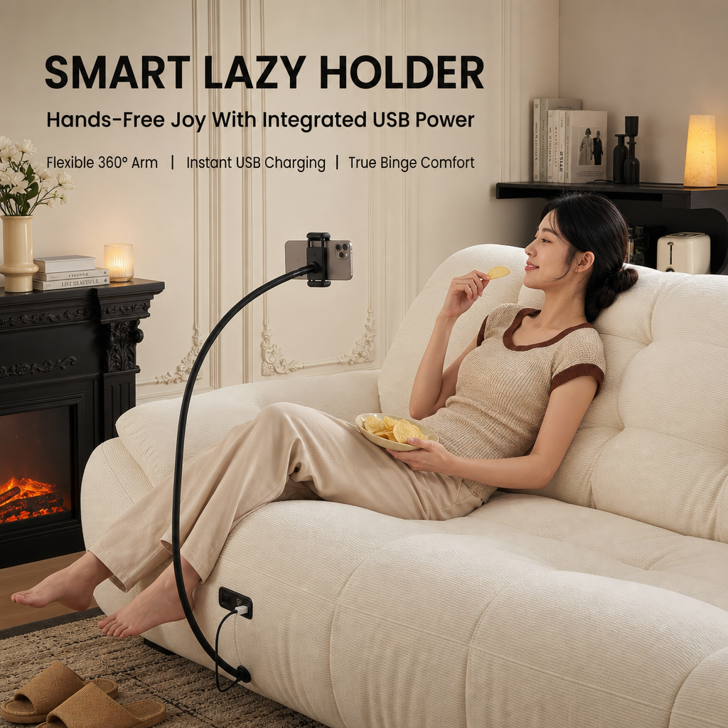 Cream Cloud Sofa with Removable Covers, Built‑in Phone Holder & USB Charging Port