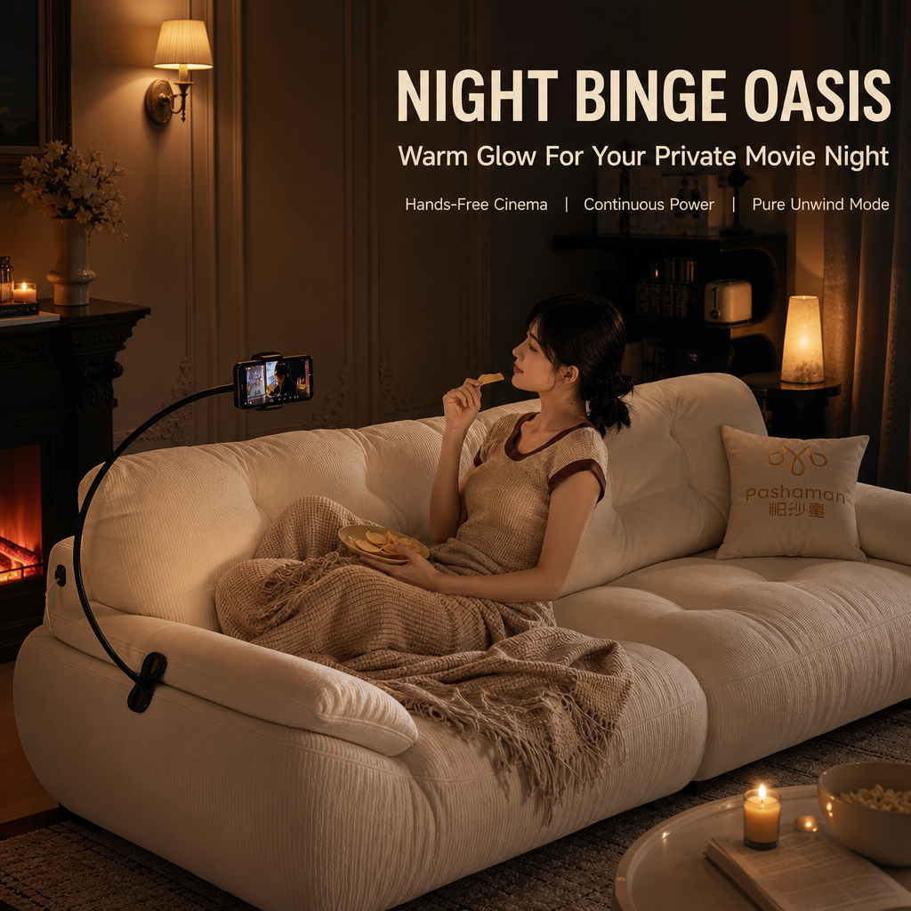 Cream Cloud Sofa with Removable Covers, Built‑in Phone Holder & USB Charging Port